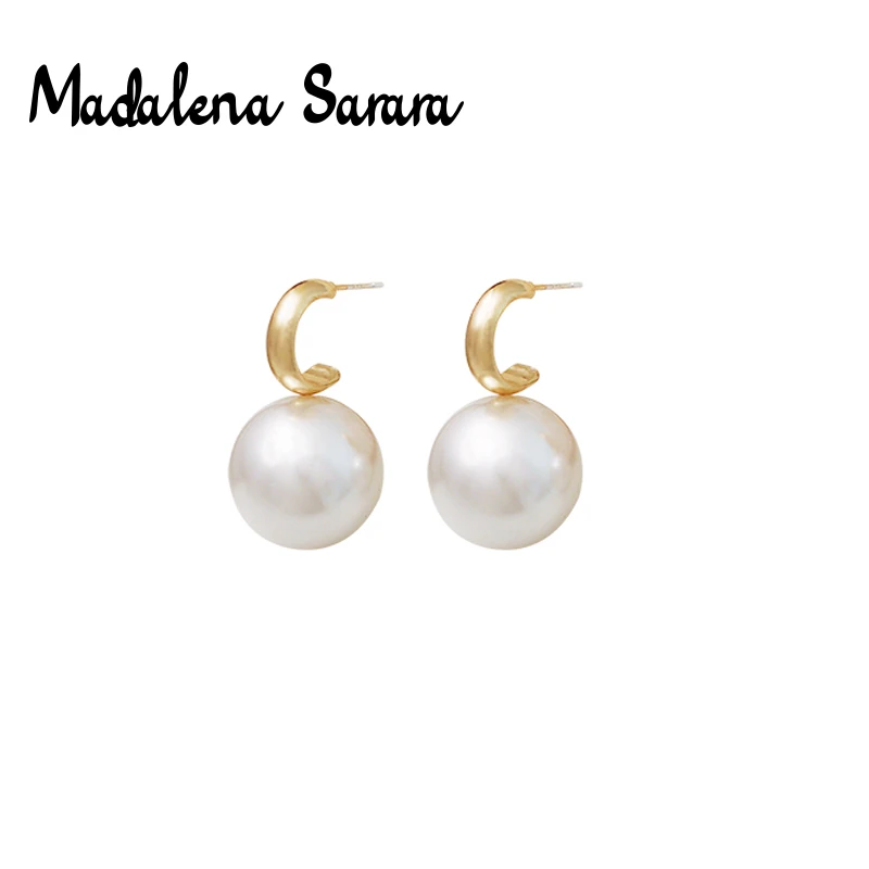 Женские серьги из 18 каратного золота с морским жемчугом|Серьги-гвоздики| |