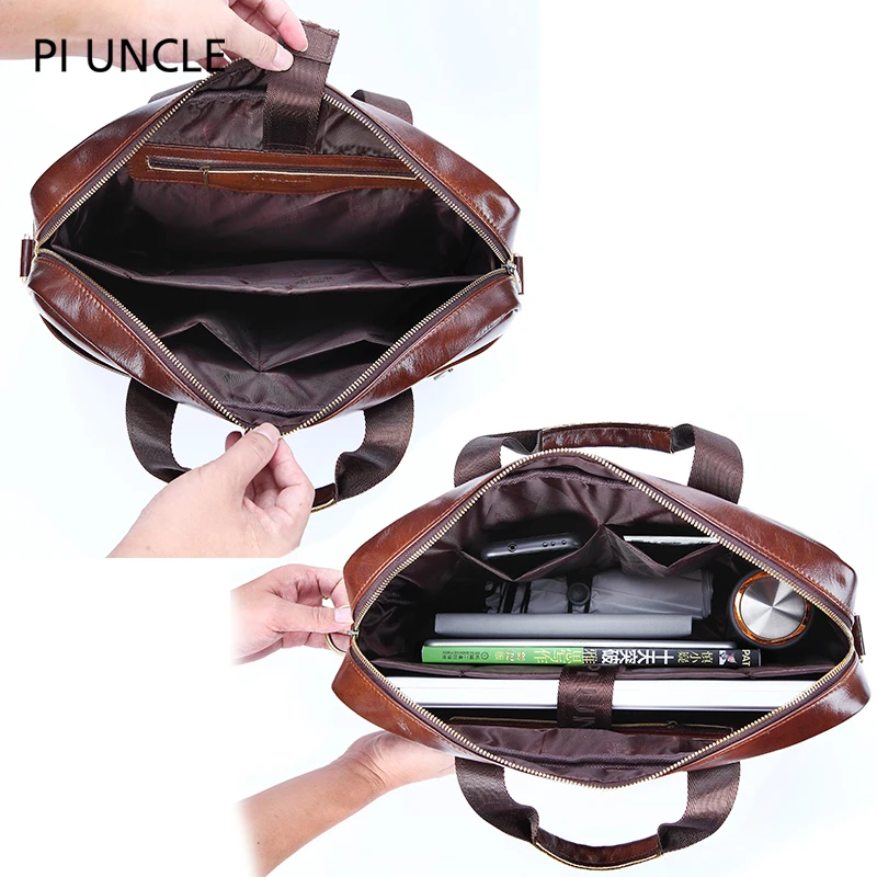 Мужской портфель из натуральной воловьей кожи с плечевым ремнём | Багаж и сумки