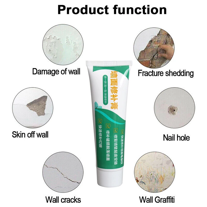 

1/2 / 3pcs white wall repairing agent repair cream crack repair cover wall surface graffiti fast drying H99F