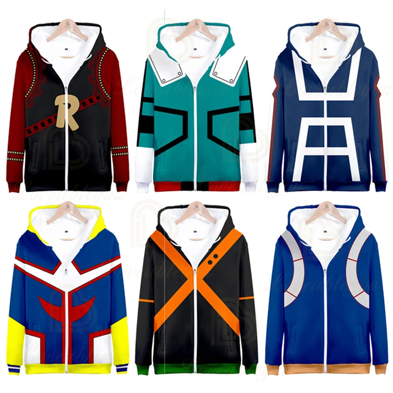 

Boku No My Hero Academia Midoriya Hoodies Izuku Todoroki Shoto Cosplay Costume Men Women Sweatshirt Jackets Coat