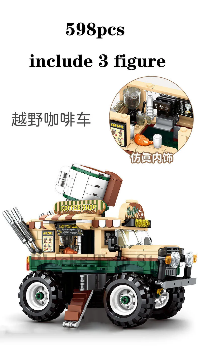 

2021 New Street View Series Big Wheel Off-Road Vehicle Model Set Building Block Assembly Toys Children's Birthday Gifts Boy Girl