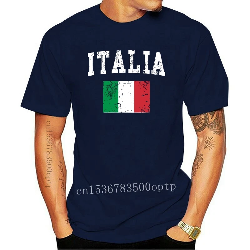 

New Vintage Italia Italian Flag Italy T-shirt Men's T-shirts Summer Style Fashion Swag Men T Shirts.