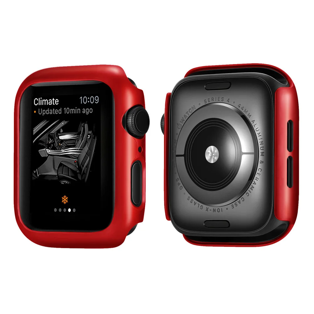 PC защитный чехол для Apple Watch Series 5 4 3 2 38 мм 42 мм 40 мм 44 мм Защита бампера для iWatch 4 3 крышка рамы - Цвет: Red