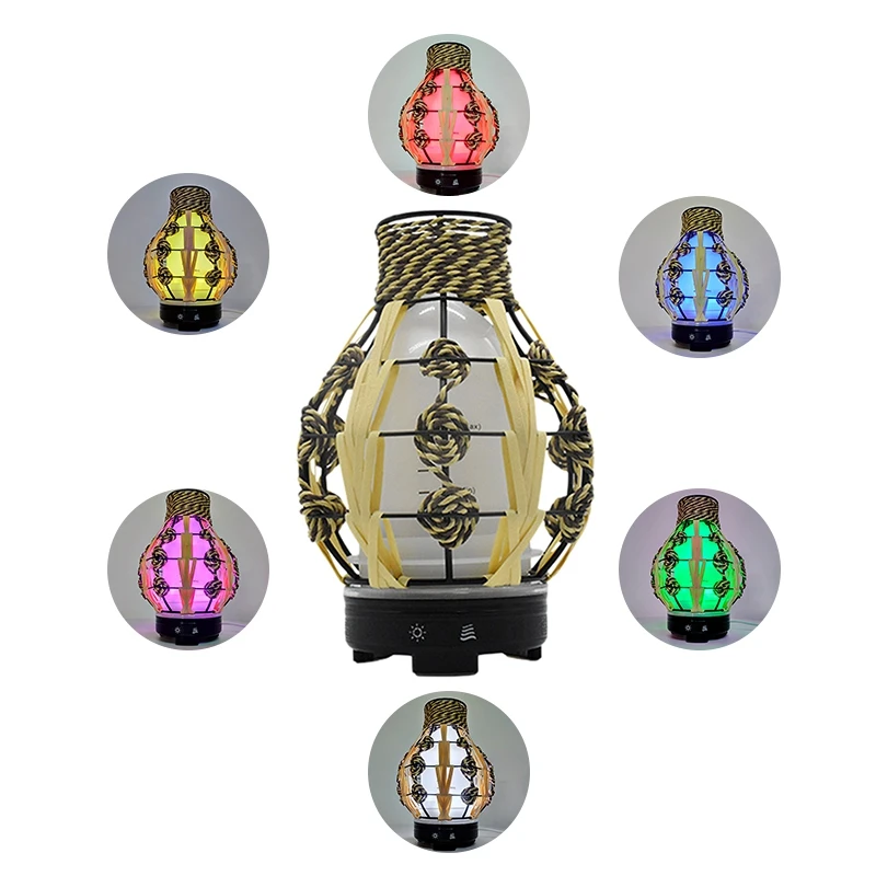 HOT!Essential Oil Diffuser Wrought Iron Hollow 7 Colors LED Night Light Air Humidifier 120Ml with Water and Power Failure Protec | Бытовая