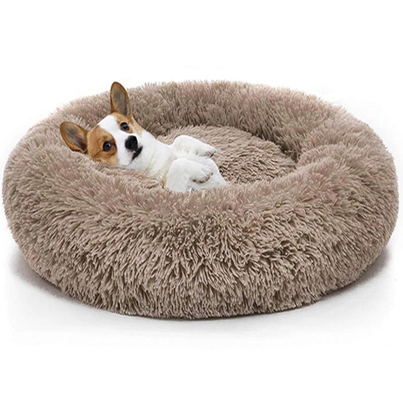 

Warm Fleece Dog Bed Round Pet Lounger Cushion For Small Medium Large Dogs Cat Winter Dog Kennel Puppy Mat Pet Bed