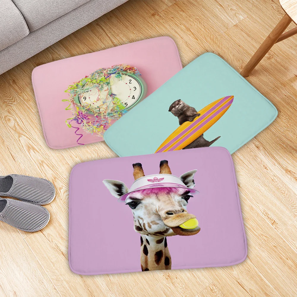 Мультяшные коврики для животных моющиеся забавные собак ванной коврик ног