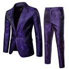 Новый мужской костюм для деловых встреч, свадеб, вечеринок, Блейзер, костюм, официальный приталенный пиджак и брюки, 2 шт.компл., однотонная одежда # Z