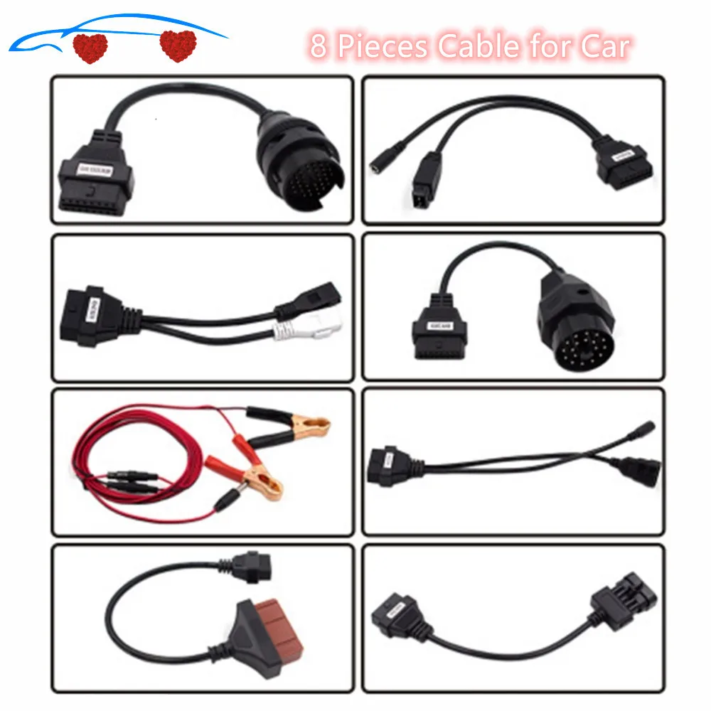 

8 Pieces of Automobile Diagnosis Tool Cable and OBD2 Interface Diagnosis Connector, Delphi for Autom TCS Pro