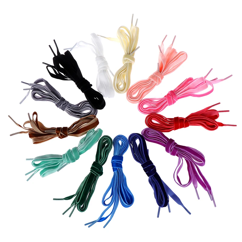 1 пара разных цветов 120 см модные бархатные шнурки с одной стороны спортивная