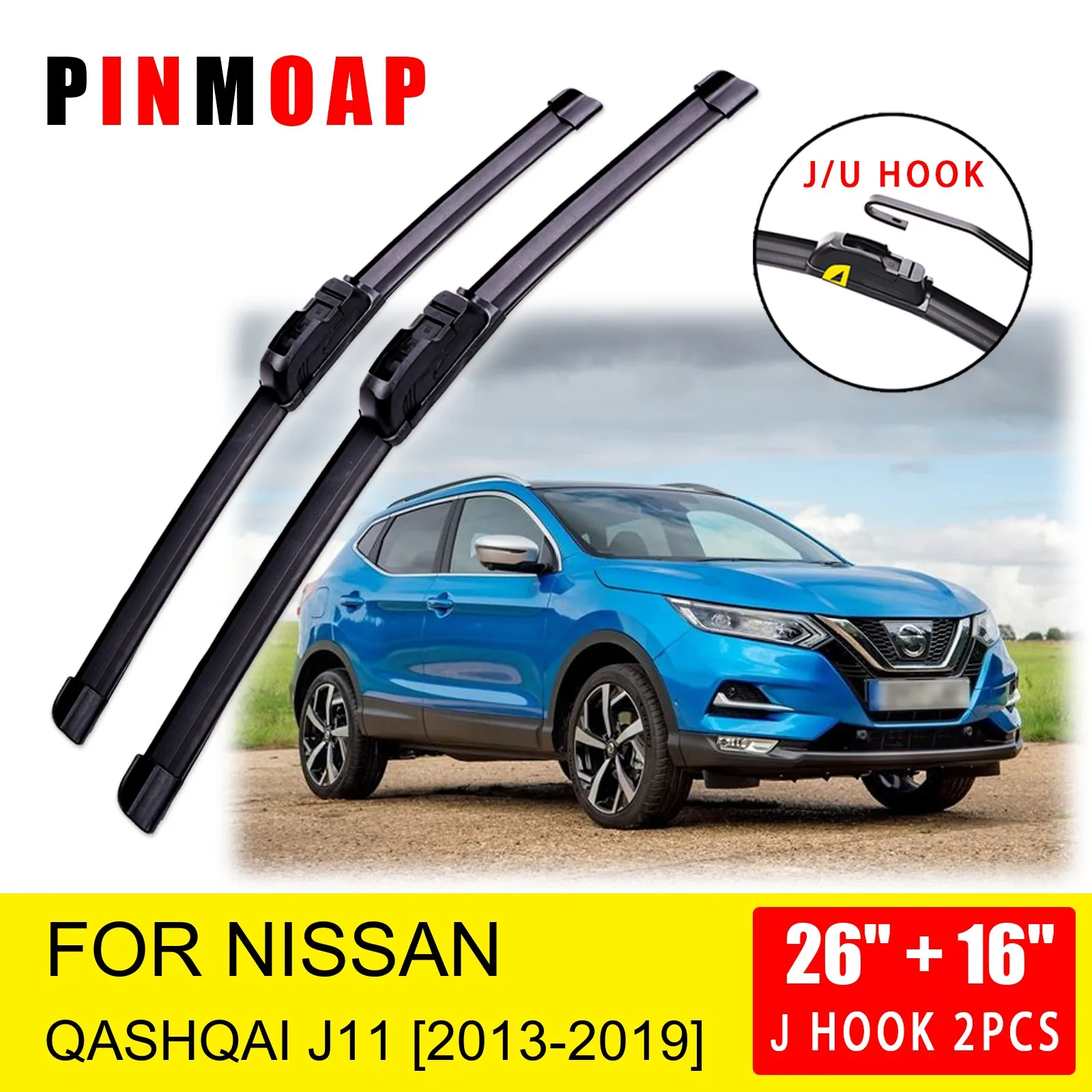 For Nissan Qashqai J11 2013 2014 2015 2016 2017 2018 2019 Front Wiper Blades Brushes Cutter U J Hook | Автомобили и мотоциклы