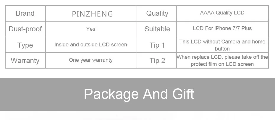 PINZHENG AAAA ЖК-экран для iPhone 7 Plus ЖК-экран сменный экран ips дисплей сенсорный 7 Plus lcd S