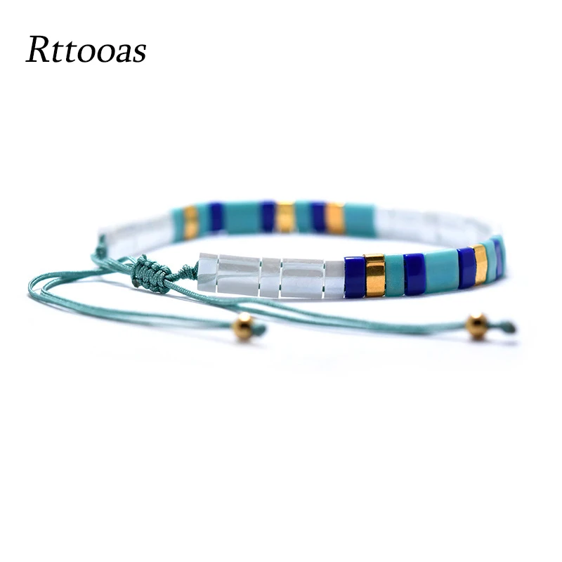 

Rttooas MIYUKI Tila Bracelets Pulseira Mujer 2020 Fashion Handmade Blue TILA Beaded Charm Bracelet Summer Female Jewelry