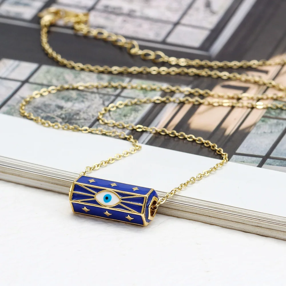 Эмалированное медное ожерелье с подвеской Wish Card для женщин и девушек модель 2021