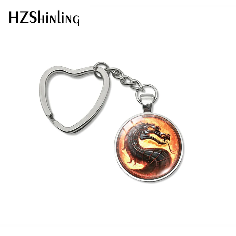 2019 новый модный брелок с драконом сердце Mortal Kombat бижутерия со стеклянными