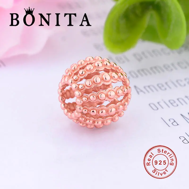 Подвеска из серебра 925 пробы с бусинами розового золота подходят для