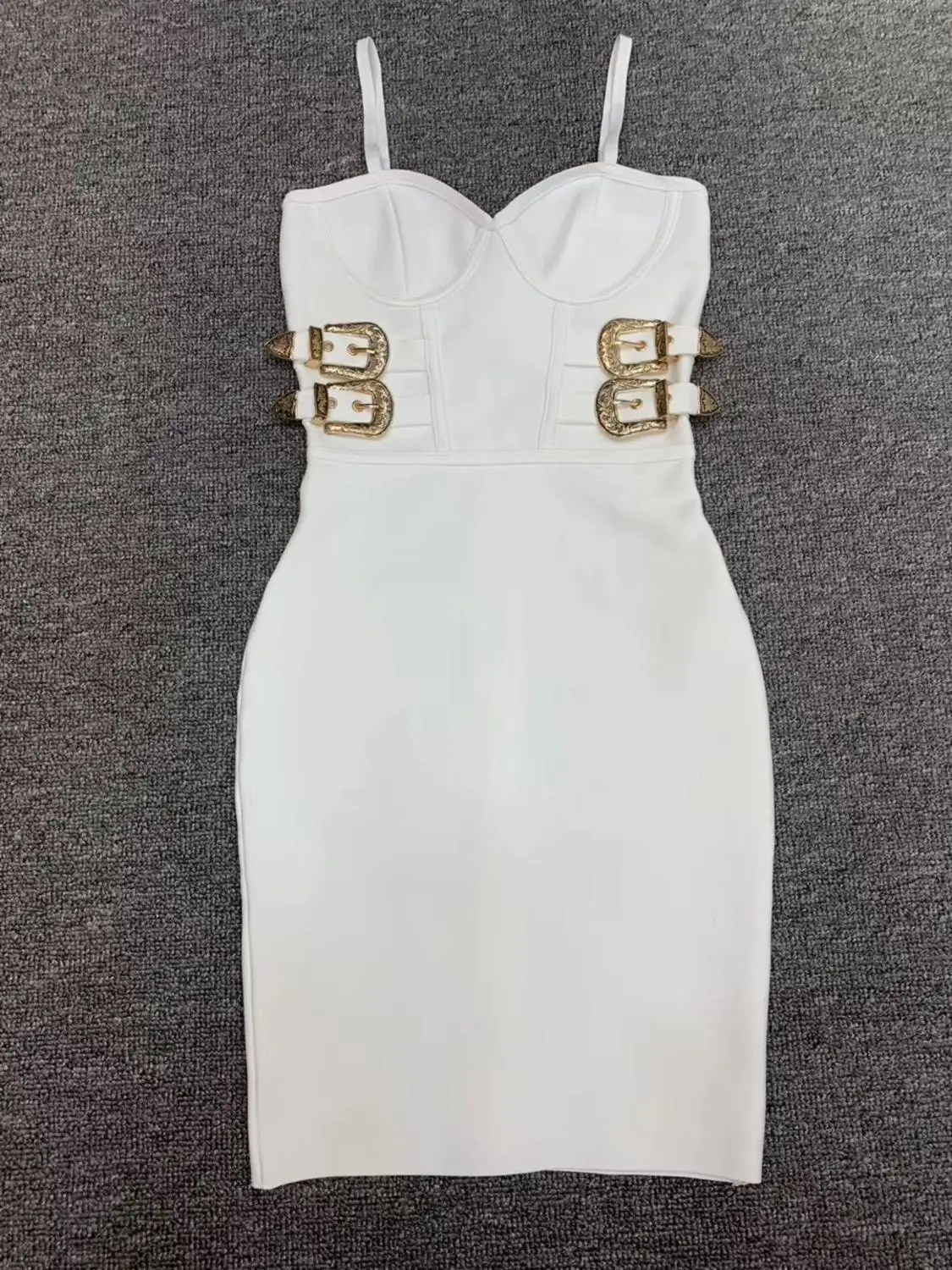 

2019 Vestidos Women Sexy DesignerV Neck Mental White Black Bandage Dress Celebrity Night Club Mini Party Dress