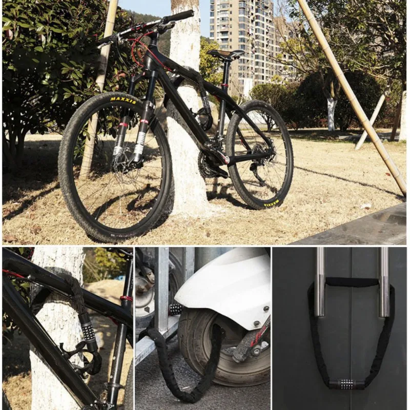 

Bicycle Lock Cycling Bike Safety Chain Lock Code Key Password Combination Anti-theft Steel Wire Locks Bicycle Accessories