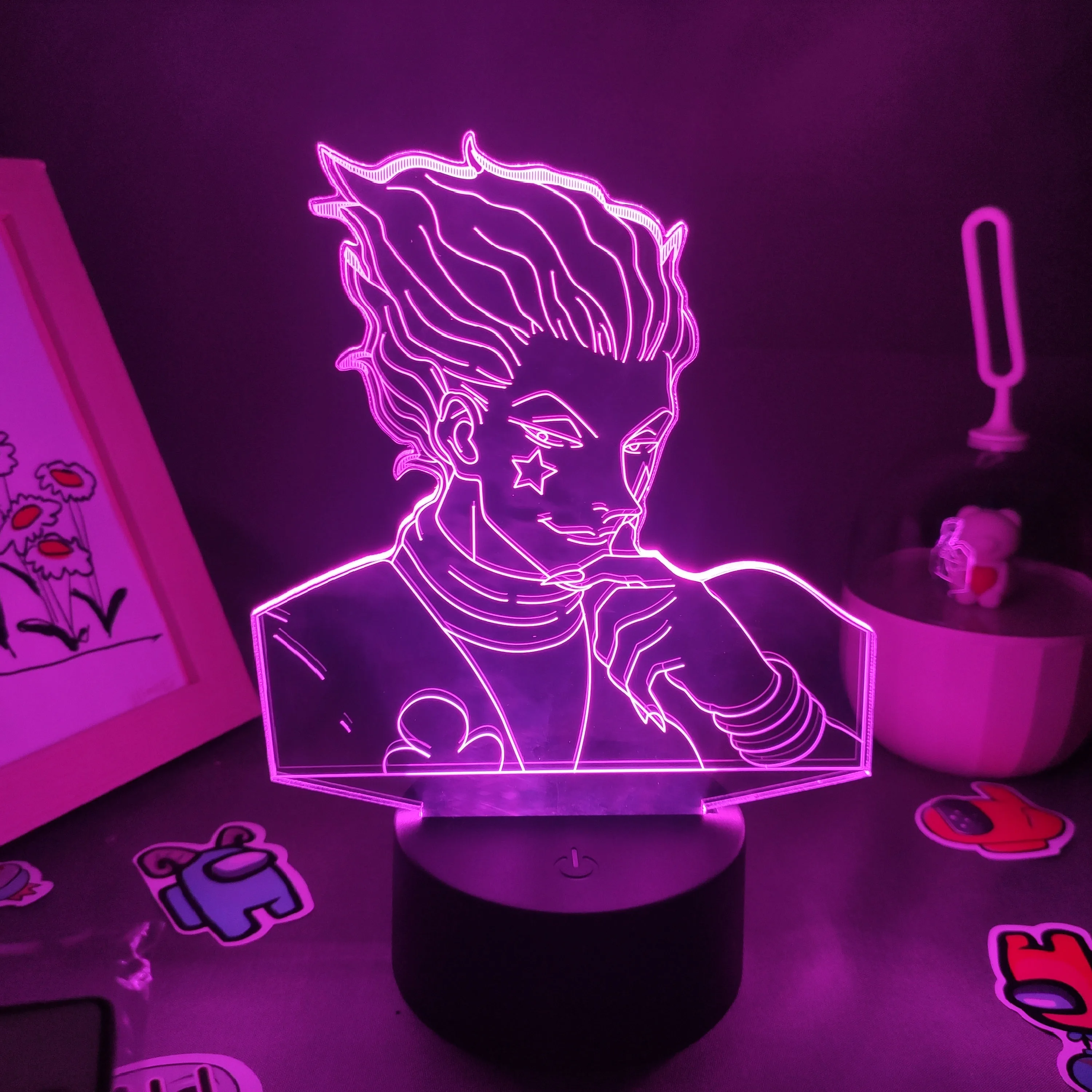 Фигурка манга хисока лавовые лампы аниме Hunter X 3D Led RGB Батарея изменение ночные