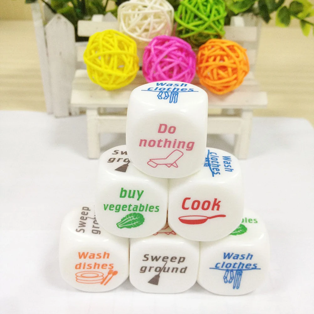 

1pc Novelty Dice Game Toy Cute Familiy Housework Dice Division of Housework Dice Funny Couples Families Game Dice Fun
