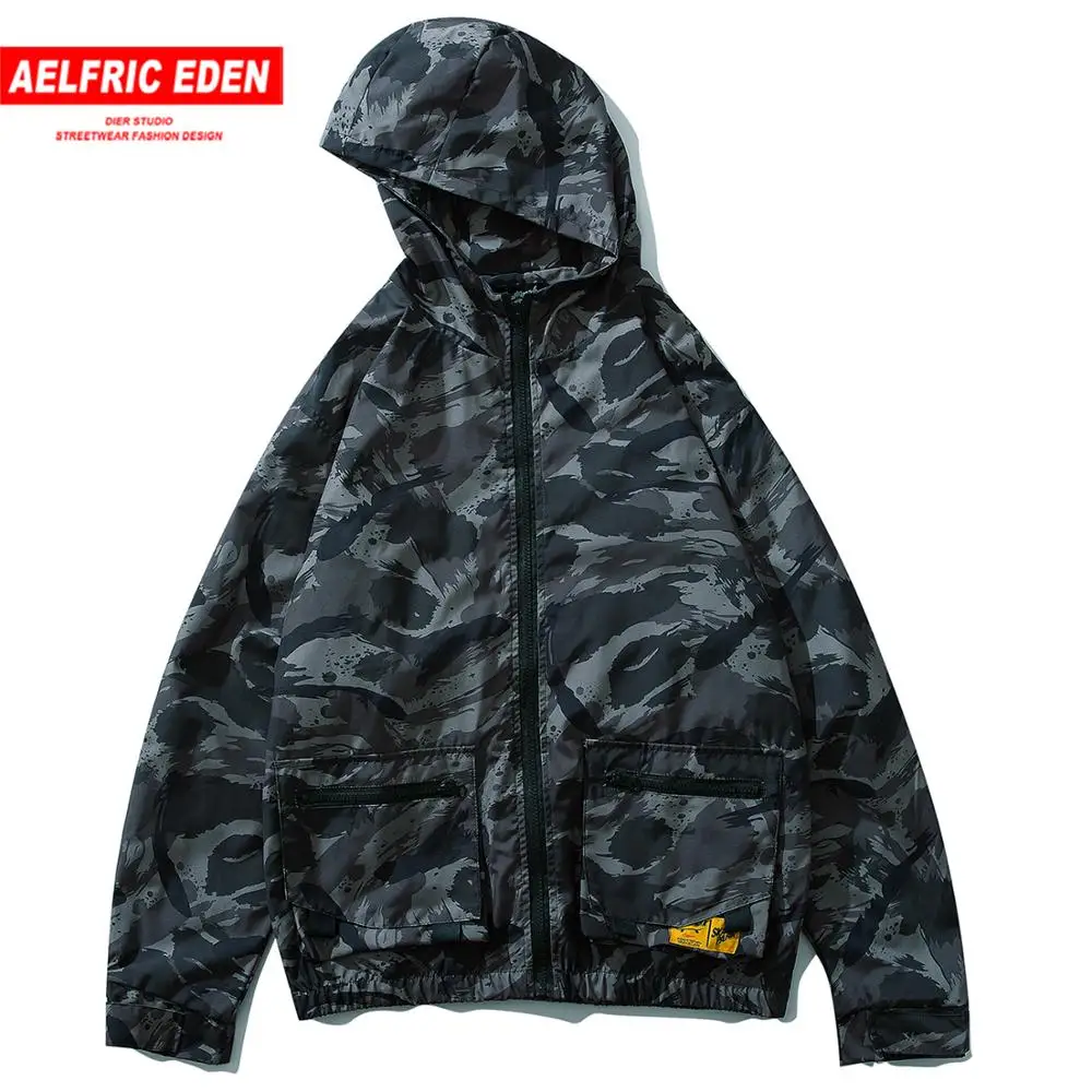 Aelfric Eden хип хоп мужские военные куртки с капюшоном 2019 осень зима мода Harajuku молния