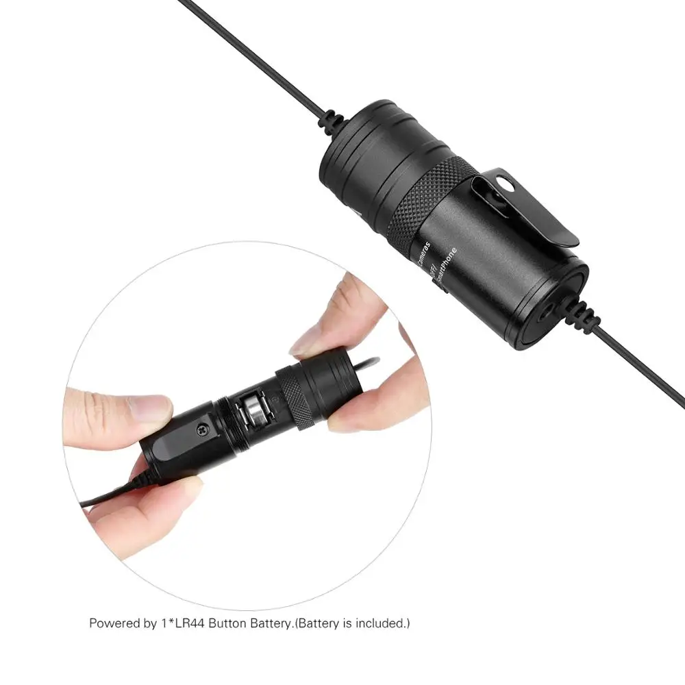 

BOYA Lavalier Microphone BY-M1 Pro Clip-on Condenser Mic Wired 3.5mm Studio Mic for Smartphone Mac Vlog DSLR Camcorder Audio 5.0