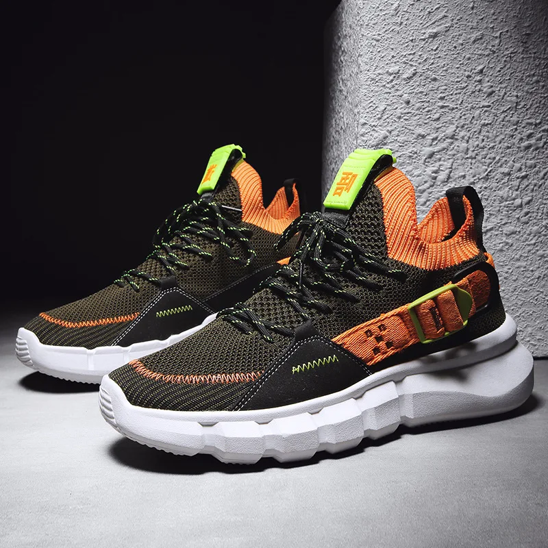 

Men Sneakers Summer Breathable Lace-up Men Casual Shoes Soft Platform Height Increasing Sock Sneakers Adult Male Tenis Footwear