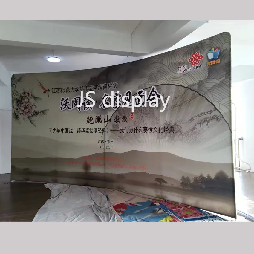 20ft изогнутый выставочный дисплей всплывающий стенд стенда фон стены с