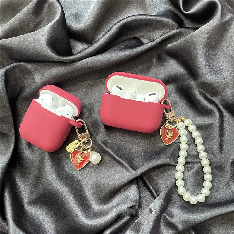 

Милый мультяшный медведь Жемчужный Браслет Брелок чехол для наушников для Airpods 1 2 Силиконовый мягкий чехол для беспроводной гарнитуры для ...