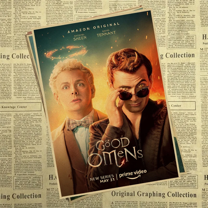 Good Omens постер фильма делает ретро ностальгия крафт Бумага плакат для бара/кафе