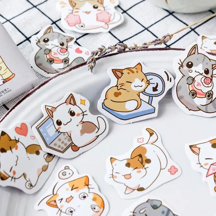 45 шт./упак. животное My Cat Мини Бумага клей Стикеры украшения DIY дневник в стиле Скрапбукинг печать этикеток Стикеры s канцелярских принадлежностей