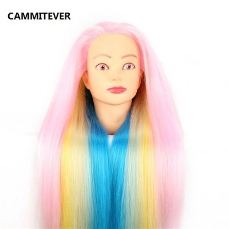 CAMMITEVER Радуга волосы голова манекен головы манекенов для косметологии Для женщин