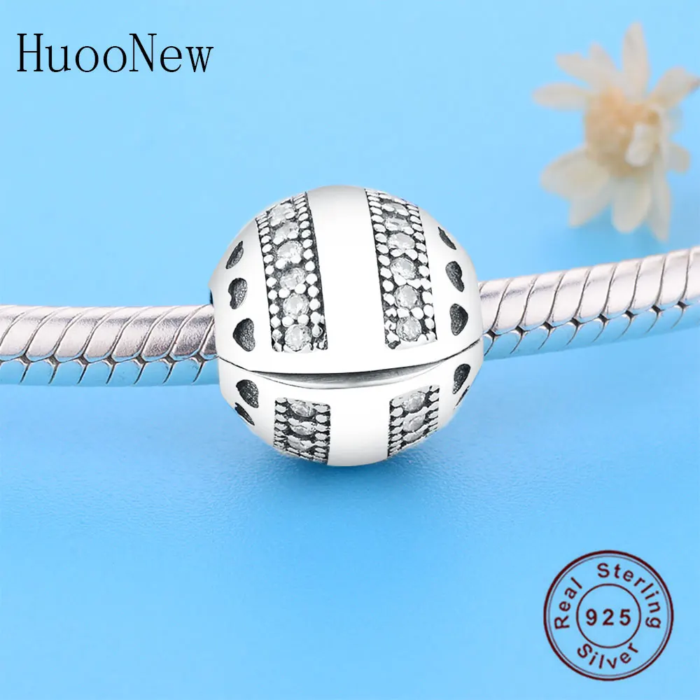 Браслет из стерлингового серебра 925 пробы с прозрачным цирконием в форме сердца и