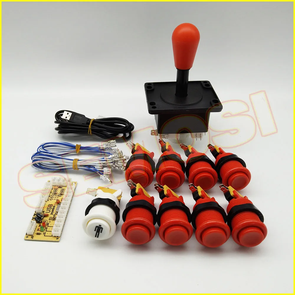 Kit 6 Happ Тип аркадный джойстик Кнопка DIY комплект для Jamma Mame аркадная наклейка кнопка для Raspberry Pi - Цвет: Kit 6