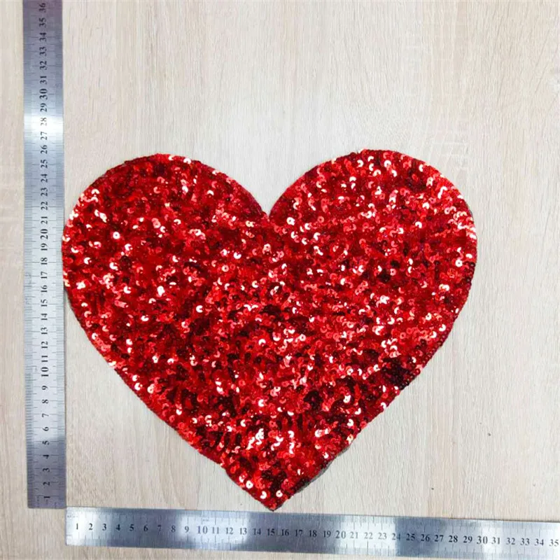 1 шт. красные двусторонние блестки в форме сердца нашивка для одежды рукоделие