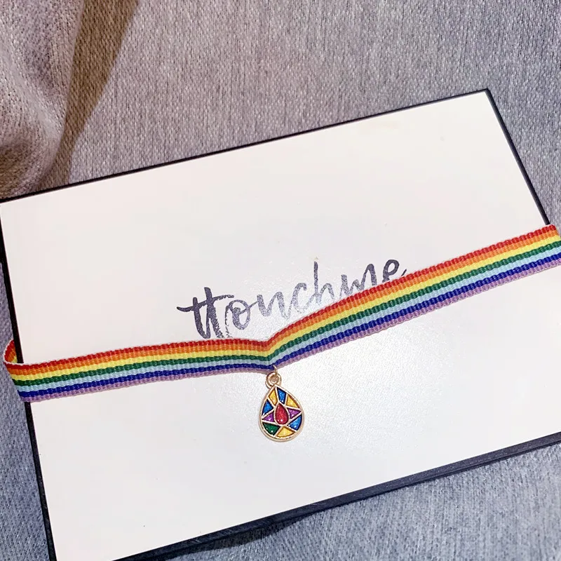 Радужный ремень чокер ожерелье ЛГБТ подарок скидка эмалевый пазл Луна