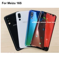 for meizu 16s back battery cover door housing case rear glass replace parts with back camera glass lens for meizu 16 s meizu16s