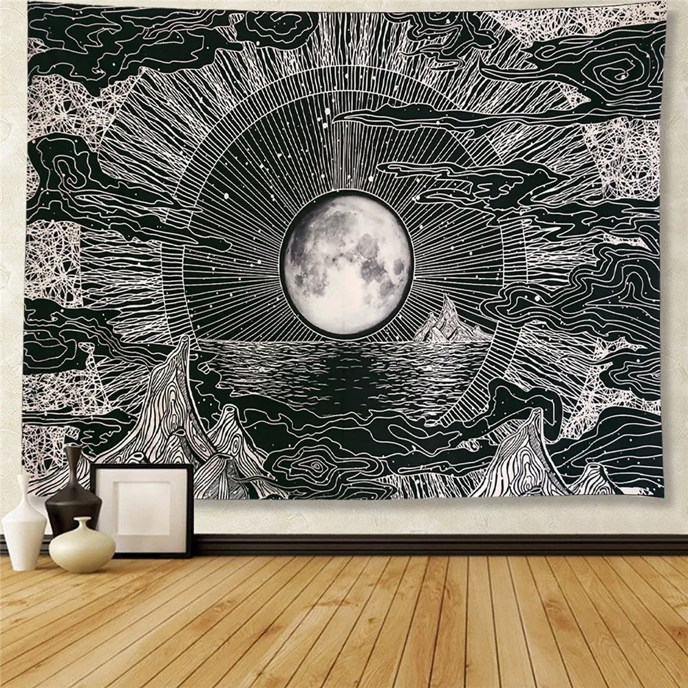 Настенное пляжное полотенце Moon Sun художественный скандинавский гобелен в