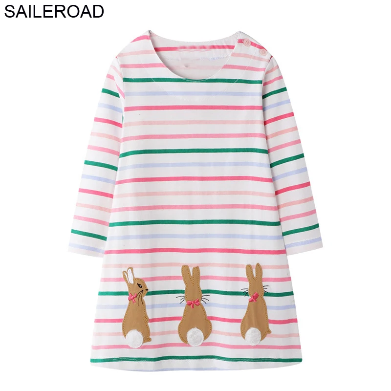 7195 same picture SAILEROAD Платье Единорога Дети Vestidos Осень Девочек Платье с Длинным Рукавом для Детей Животное Платье Хлопок Рождество Платье Одежда - Цвет: 7195 same picture