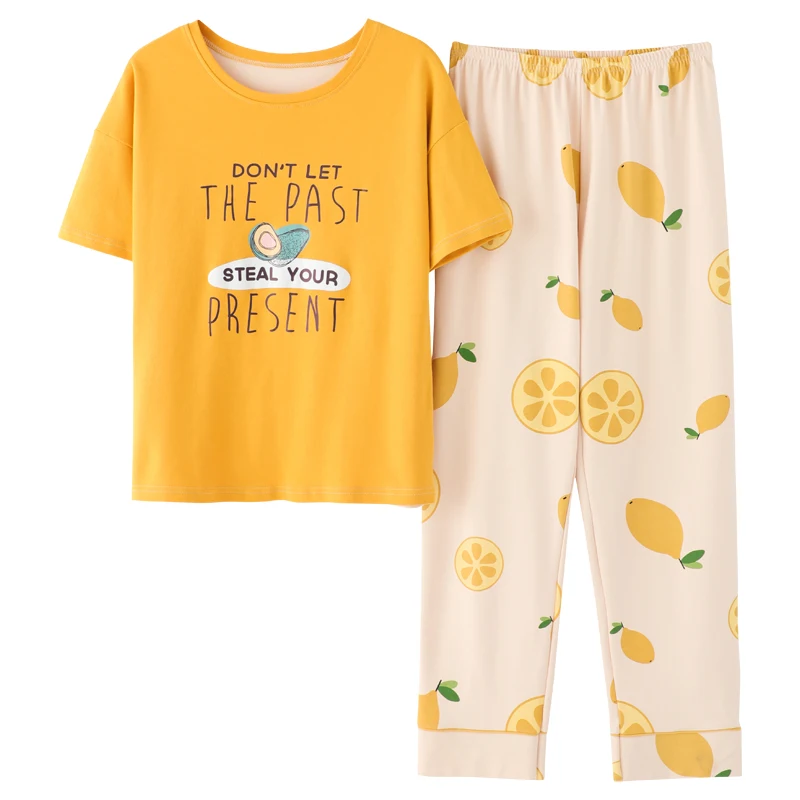 2 шт. женские пижамы с коротким рукавом и принтом | Женская одежда