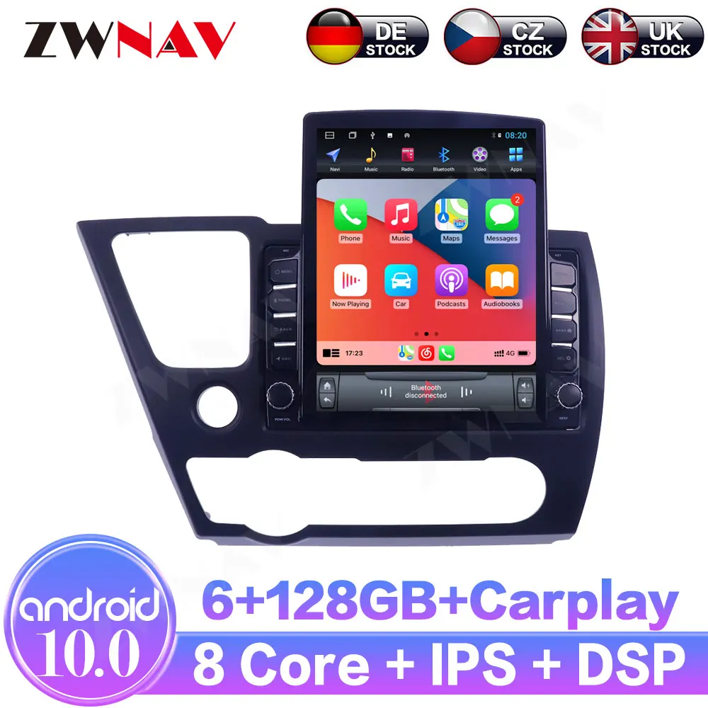

Android 10.0 4+128GB For Honda Civic ISP Touch Screen Car GPS Navigation System Car Radio Multimedia Player With DSP Carplay