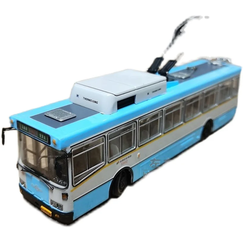 

Модель Пекинского автобуса 1:64 118 одиночный троллейбус 104 дорога Huayu BJD WG120C Коллекционная модель автомобиля из сплава с орнаментом