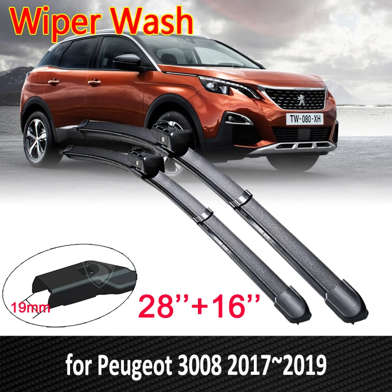 

for Peugeot 3008 2017~2019 2018 Mk2 3008GT GT Car Wiper Blades Front Windscreen Windshield Wipers Car Accessories Stickers