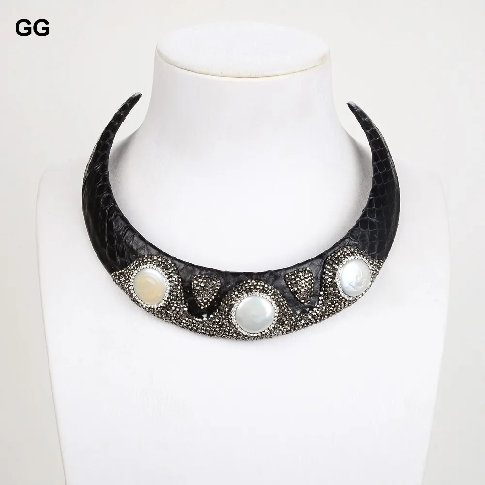 Ожерелье из белого жемчуга Keshi|choker necklace|leather choker necklaceleather |