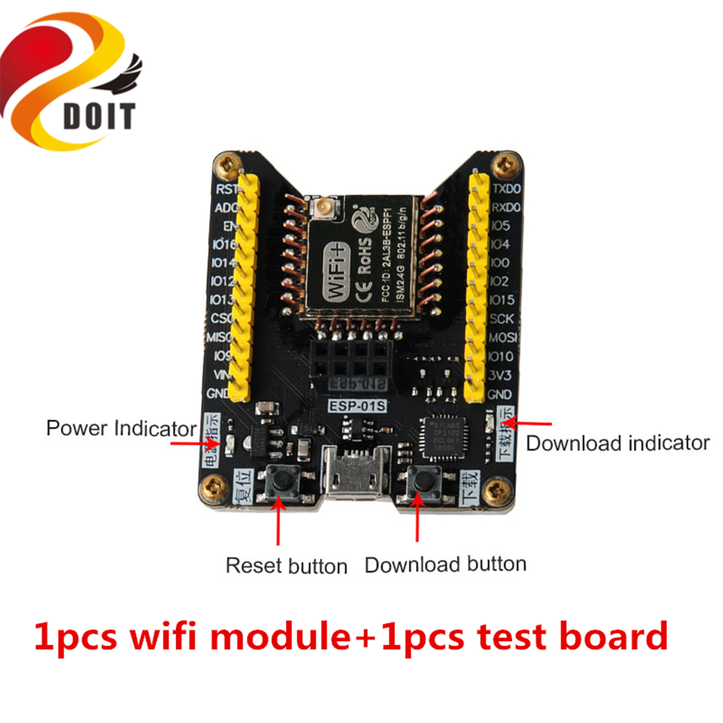 SZDOIT ESP F1 беспроводной WiFi модуль ESP8266 Серийный порт с тестовым прибором горящая