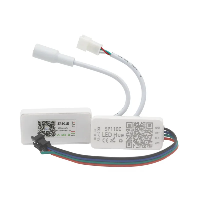 DC5-12V SP110E bluetooth-контроллер для Пиксельная адресация светодиодной ленты DC5-24V SP501E контроллер WIFI RGB для WS2811 WS2812B SK6812