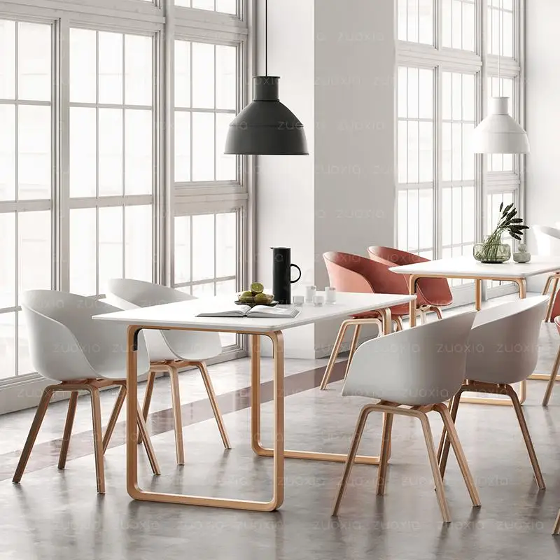 Скандинавский обеденный стул для дома из массива дерева современный