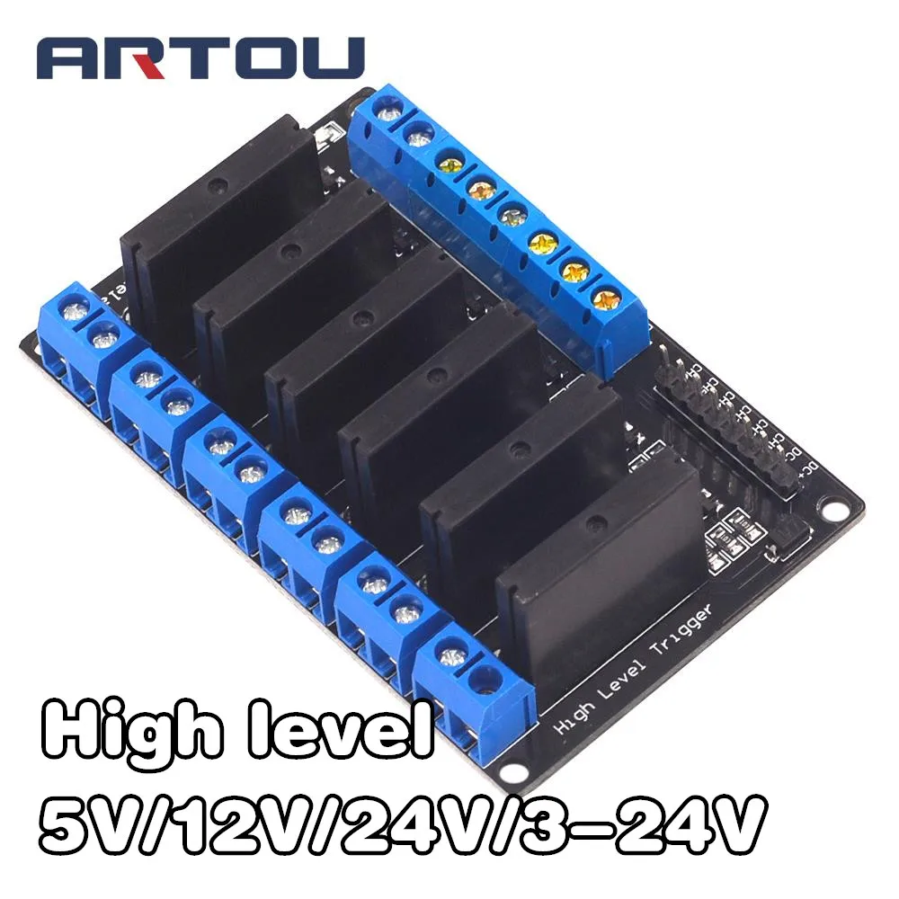 6-канальный твердотельный релейный модуль 5 В/12 В/24 В/3-24 В, высокоуровневый релейный модуль для печатных плат, SSR, AVR, DSP для arduino, набор для самостоятельной сборки, для arduino 6-канальный твердотельный релейный модуль 5 В/12 В/24 В/3-24 В, высокоуровневый релейный модуль для печатных плат, SSR, AVR, DSP для arduino, набор для самостоятельной сборки, для arduino
