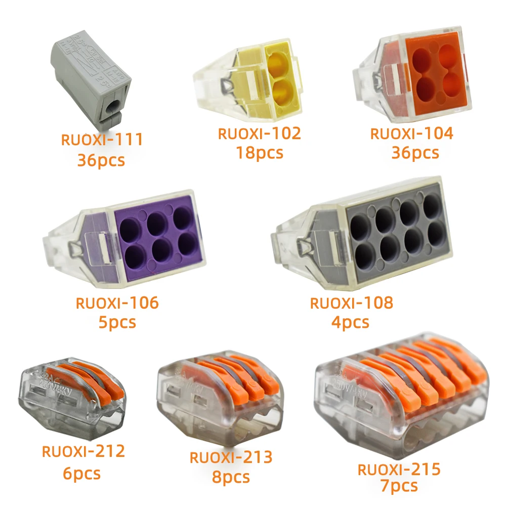 Соединитель провода 120 шт./кор. Универсальный Компактный клеммный блок освещения