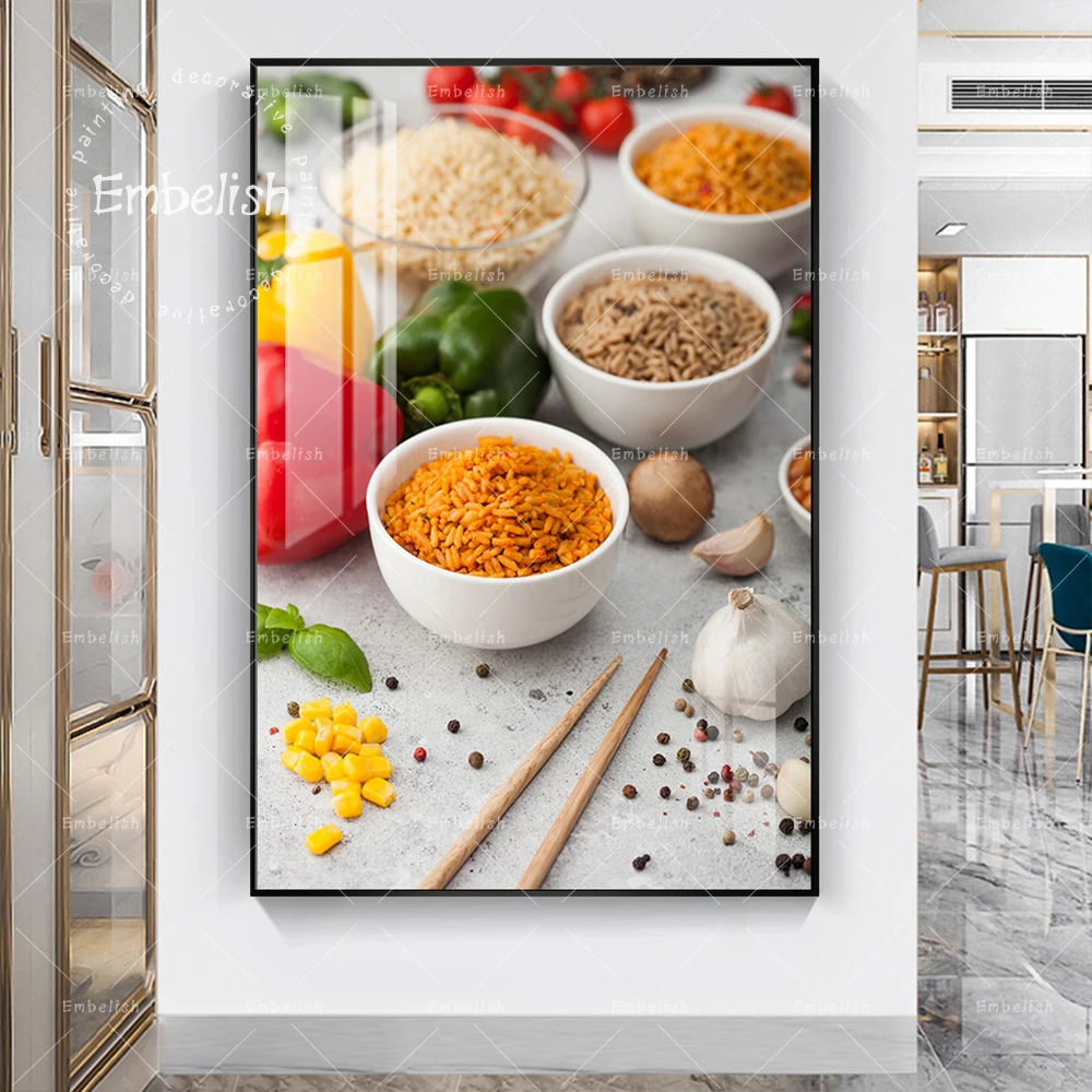 

Vegetables And Grains In Bowl Food Wall Pictures For Dinning Room Kitchen Home Decor Posters HD Print Canvas RestaurantPainting