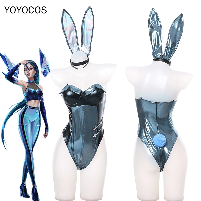 YOYOCOS KDA Kaisa Bunny Cosplay kostüm moda yeni seksi Bodysuit takım tavşan sürüm tüm oyun Cosplay kıyafet